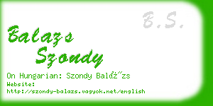 balazs szondy business card